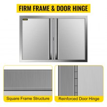 30.5''X21'' Outdoor Kitchen Access Doors BBQ Island Stainless Steel BBQ Doors