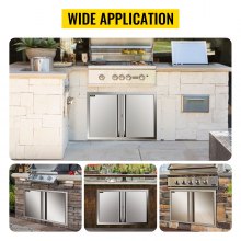 30.5''X21'' Outdoor Kitchen Access Doors BBQ Island Stainless Steel BBQ Doors