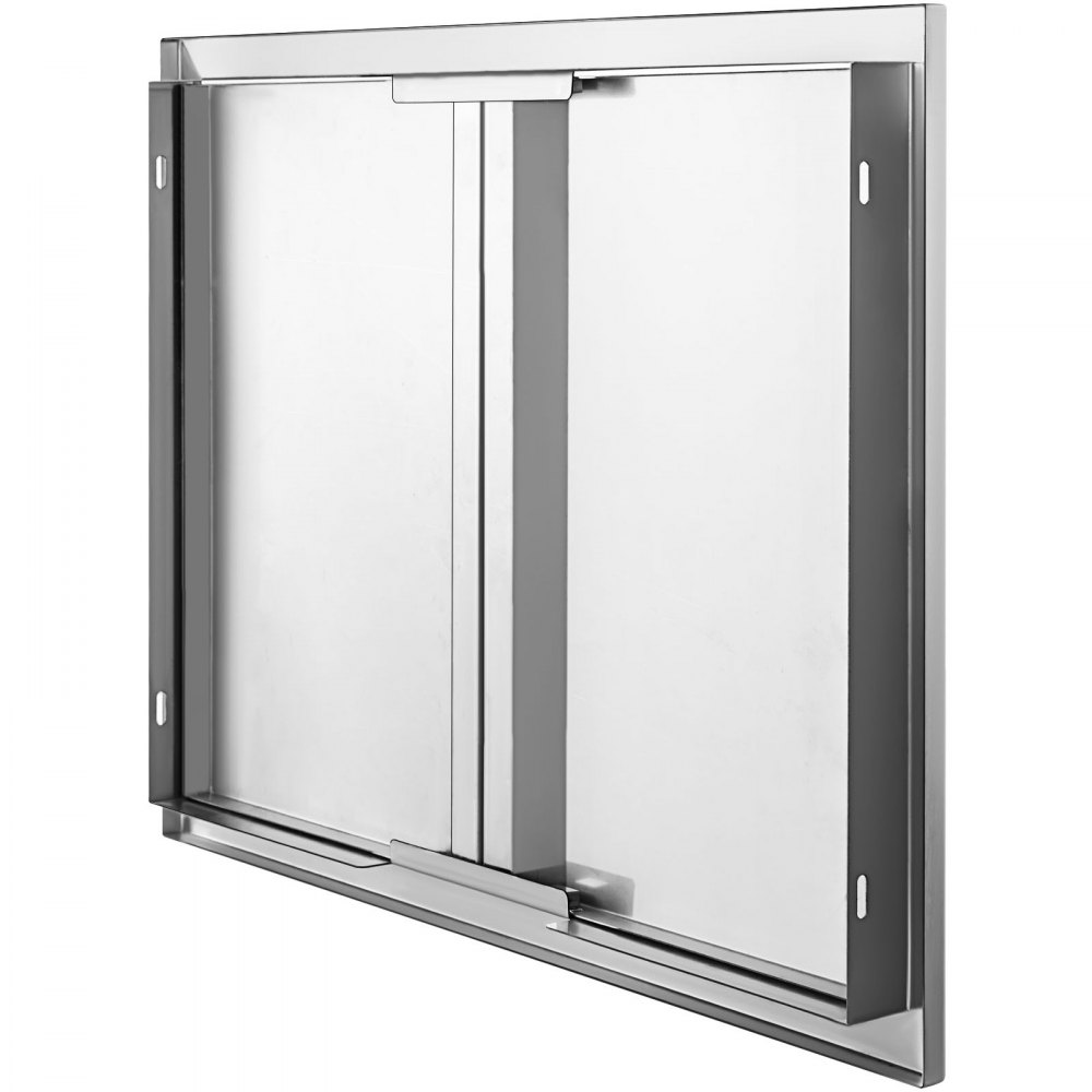 VEVOR BBQ Access Door 28 x 19 Inch, Double BBQ Door Stainless Steel with Recessed Handle, Outdoor Kitchen Doors for BBQ Island, Grill Station, Outside Cabinet