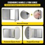 VEVOR BBQ Access Door 28 x 19 Inch, Double BBQ Door Stainless Steel with Recessed Handle, Outdoor Kitchen Doors for BBQ Island, Grill Station, Outside Cabinet