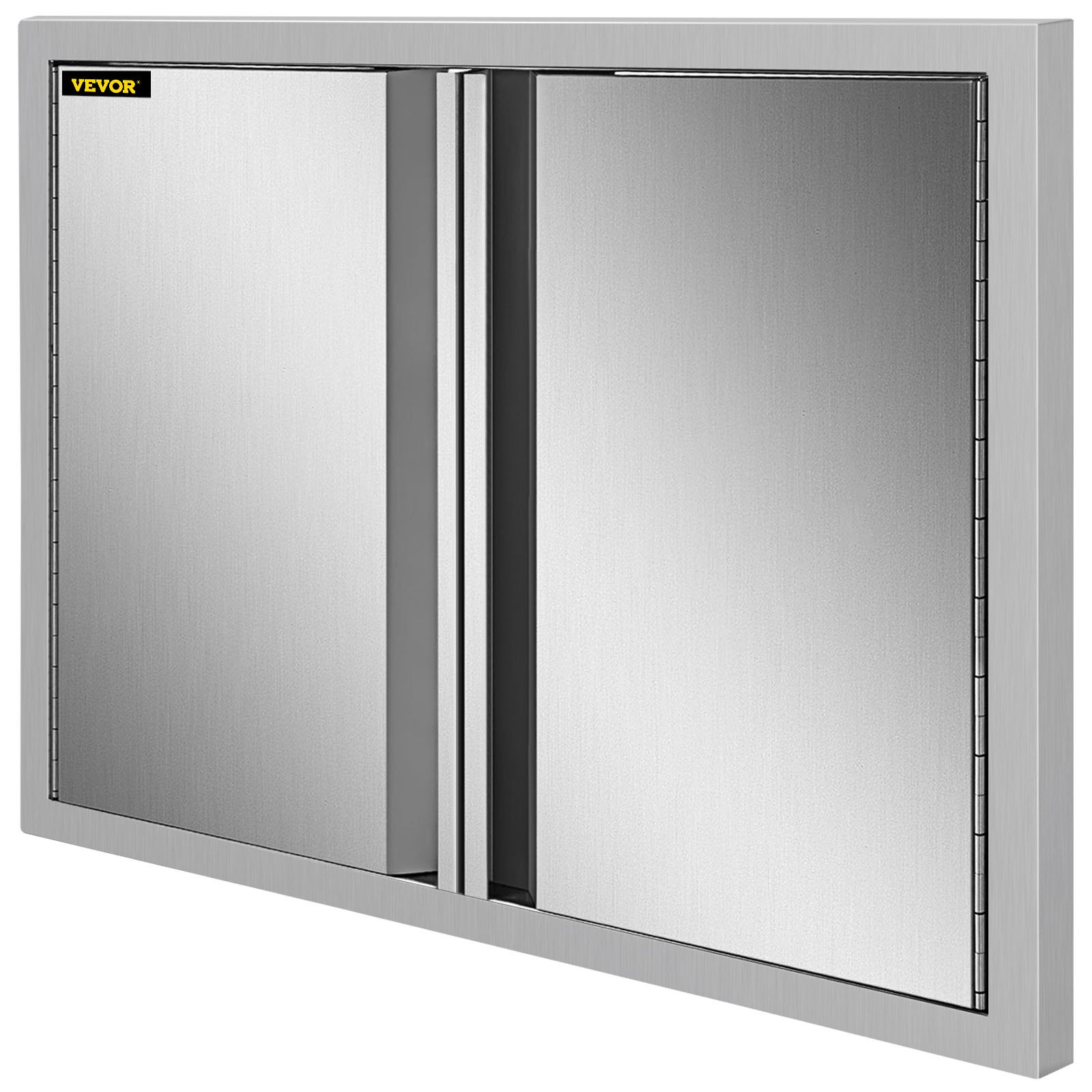 VEVOR BBQ Access Door 28 x 19 Inch, Double BBQ Door Stainless Steel with Recessed Handle, Outdoor Kitchen Doors for BBQ Island, Grill Station, Outside Cabinet