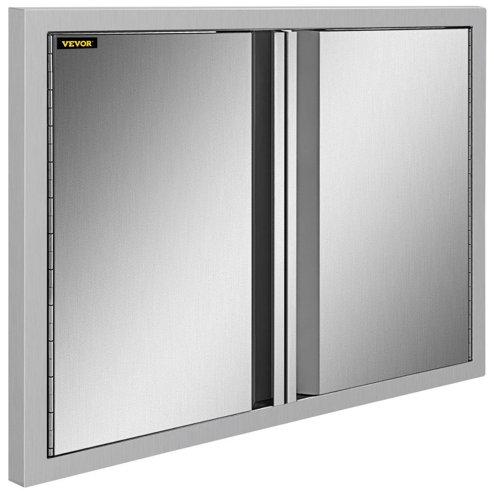 VEVOR BBQ Access Door 31W x 24H Inch, Double BBQ Door Stainless Steel with Recessed Handle, Outdoor Kitchen Doors for BBQ Island, Grill Station, Outside Cabinet
