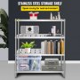 VEVOR Storage Shelf, 4-Tier Storage Shelving Unit, Stainless Steel Garage Shelf, 47.2 x 17.7 x 61 inch Heavy Duty Storage Shelving, 529 Lbs Total Capacity with Adjustable Height and Vent Holes