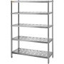 VEVOR Storage Shelf, 5-Tier Storage Shelving Unit, Stainless Steel Garage Shelf, 47.2 x 17.7 x 70.9 inch Heavy Duty Storage Shelving, 661 Lbs Total Capacity with Adjustable Height and Vent Holes