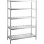 VEVOR Storage Shelf, 5-Tier Storage Shelving Unit, Stainless Steel Garage Shelf, 47.2 x 17.7 x 70.9 inch Heavy Duty Storage Shelving, 661 Lbs Total Capacity with Adjustable Height and Vent Holes
