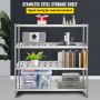 VEVOR Storage Shelf, 4-Tier Storage Shelving Unit, Stainless Steel Garage Shelf, 59.1 x 17.7 x 61 inch Heavy Duty Storage Shelving, 529 Lbs Total Capacity with Adjustable Height and Vent Holes
