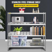 VEVOR Garage Shelf Heavy Duty Shelving 4-Tier 150x45x155cm Stainless Steel