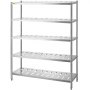 Estantería de almacenamiento VEVOR de 5 niveles, de acero inoxidable, para garaje, 150 x 45 x 180 cm, resistente, con capacidad total de 300 kg, con altura ajustable y orificios de ventilación.