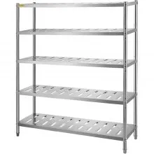 VEVOR Garage Shelf Heavy Duty Shelving 5-Tier 59.1x17.7x70.9 in Stainless Steel