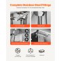 34" Dog Grooming Bath Tub Stainless Steel w Stairs Faucet Showerhead