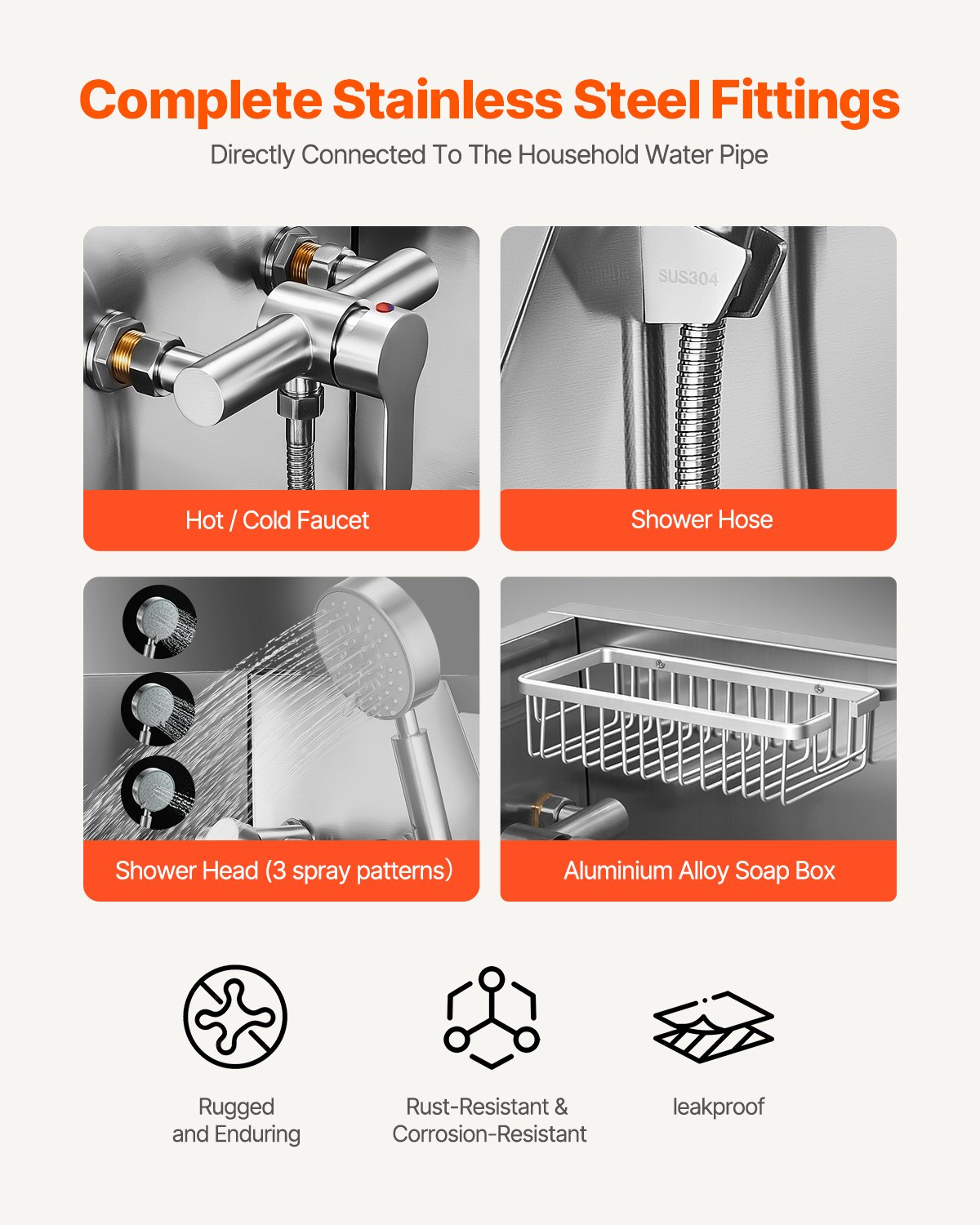 VEVOR 86.4 cm Dog Washing Station, Stainless Steel Pet Grooming Tub Bathtub, Professional Dog Wash Sink with Shower, Faucet, Soap Holder, Non-Slip Stairs Easy-Clean for Small Pets Cats (Left Door)