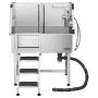 VEVOR Stainless Steel Dog Washing Station, 96.52 cm Pet Grooming Tub w/ Storage Stairs, Faucet & Showerhead & Soap Holder Dog Bathtub for Large & Medium & Small Pets (Left Door)