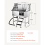 VEVOR 96.5 cm Stainless Steel Dog Washing Station, Pet Grooming Tub with Hot & Cold Faucet, Showerhead, Home Wash Sink, Fits Small and Medium Cats and Dogs, Non-Slip Stairs (Right Door)