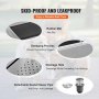 VEVOR dog grooming tub featuring anti-slip rubber mat, finger-safe deeding process, drainage hole, and sealed sewer pipe.