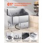61 Inch Dog Grooming Bath Tub Stainless Steel w Ramp Water Filter Left
