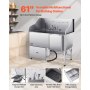 61 Inch Dog Grooming Bath Tub Stainless Steel w Ramp Water Filter