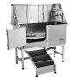 VEVOR 1.57M Pet Dog Bathing Station w/Ramp, Professional Stainless Steel Dog Grooming Tub w/ Soap Box, Faucet,Rich Accessory,Bathtub for Large,Medium,Small Pets, Washing Sink for Home(Left)
