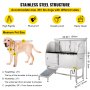 VEVOR Dog Grooming Tub, 1.6 m L Pet Wash Station, 304 Stainless Steel Pet Grooming Tub Rated 300 kg Load Capacity, Non-Skid Dog Washing Station Comes with Ramp, Faucet, Sprayer and Drain Kit