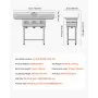 VEVOR 3 Compartment Sink, 18-Gauge 304 Stainless Steel, 254x356x254 mm Bowl Size, 3 Bay Commercial Kitchen Prep & Utility Sink with 2 Drainboards and Backsplash for Restaurant, Food Truck & Home Use