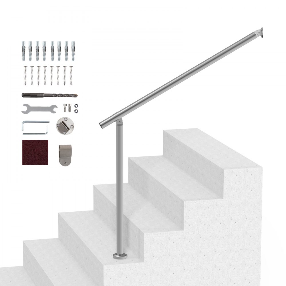 VEVOR 39,4 tommer 100 cm rekkverk for utendørs trinn for verandadekk rustfritt stål