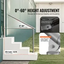 VEVOR 39.4in 100cm Handrails for Outdoor Steps for Porch Deck Stainless Steel