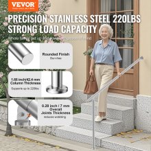 VEVOR 47.2in 120cm Handrails for Outdoor Steps for Porch Deck Stainless Steel