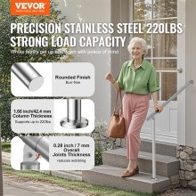 VEVOR 31.5in 80cm Handrails for Outdoor Steps for Porch Deck Stainless Steel