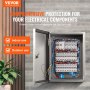 VEVOR Steel Electrical Box, 16"x 12"x 10", 304 Stainless Steel Electrical Enclosure Box, Wall-Mounted Outdoor Electrical Electronic Equipment Enclosure with Mounting Plate Hinges Lock, IP66 Waterproof