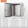 VEVOR Steel Electrical Box, 16"x 12"x 10", 304 Stainless Steel Electrical Enclosure Box, Wall-Mounted Outdoor Electrical Electronic Equipment Enclosure with Mounting Plate Hinges Lock, IP66 Waterproof