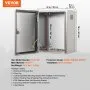 VEVOR Steel Electrical Box, 40x30x15 cm, 304 Stainless Steel Electrical Enclosure Box, Wall-Mounted Outdoor Electrical Electronic Equipment Enclosure with Mounting Plate Hinges Lock, IP66 Waterproof