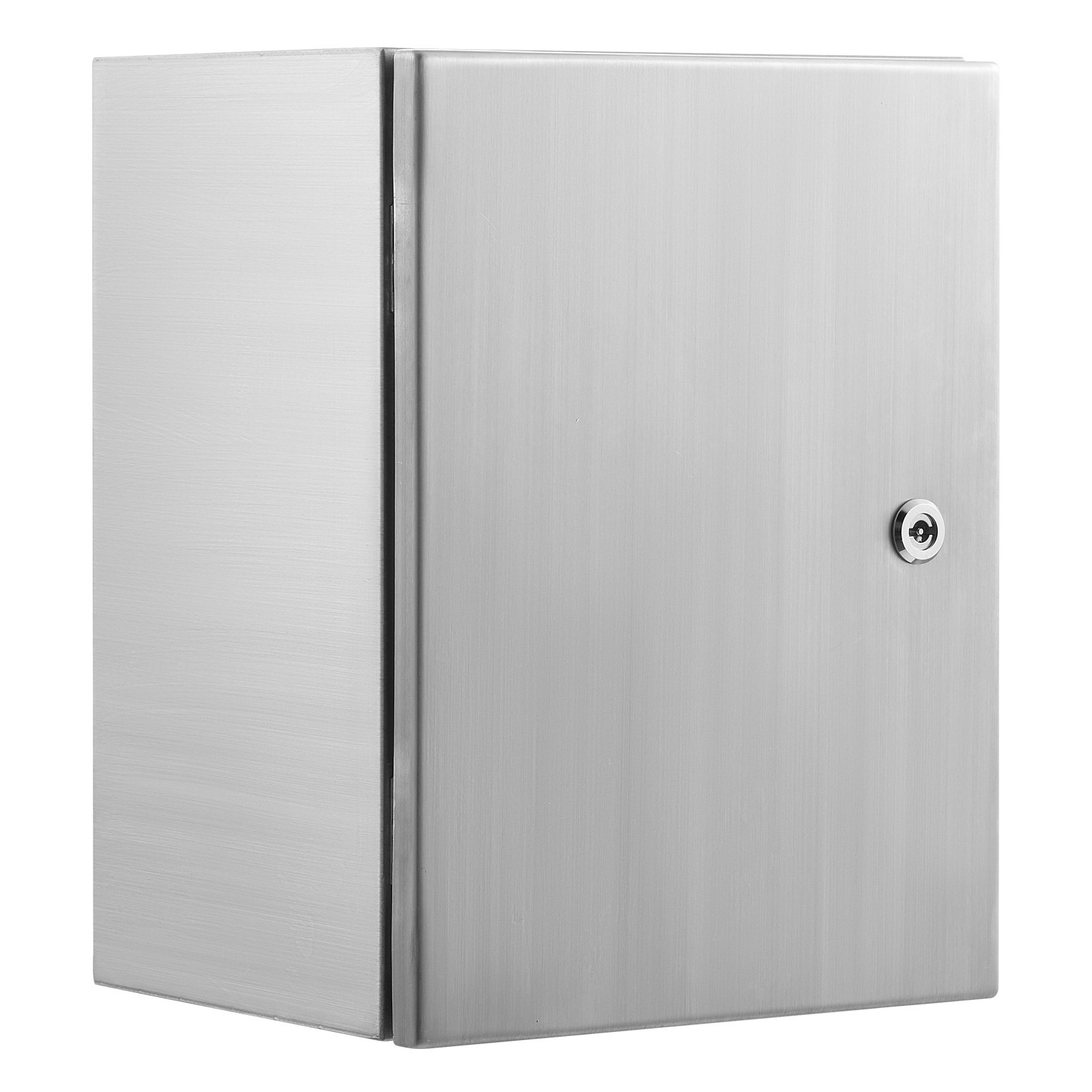 VEVOR Steel Electrical Box, 40 x 30 x 15 cm, 304 Stainless Steel Electrical Enclosure Box, Wall-Mounted Outdoor Electrical Electronic Equipment Enclosure with Mounting Plate Hinges Lock, IP66 Waterproof