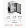VEVOR Outdoor Electrical Box, 500 x 400 x 200 mm, Stainless Steel Ventilated Electrical Enclosure with Thermostat and Fan, Rain Hood, Hinge Connection, IP65 Waterproof Junction Box, Wall/Pole Mounted,