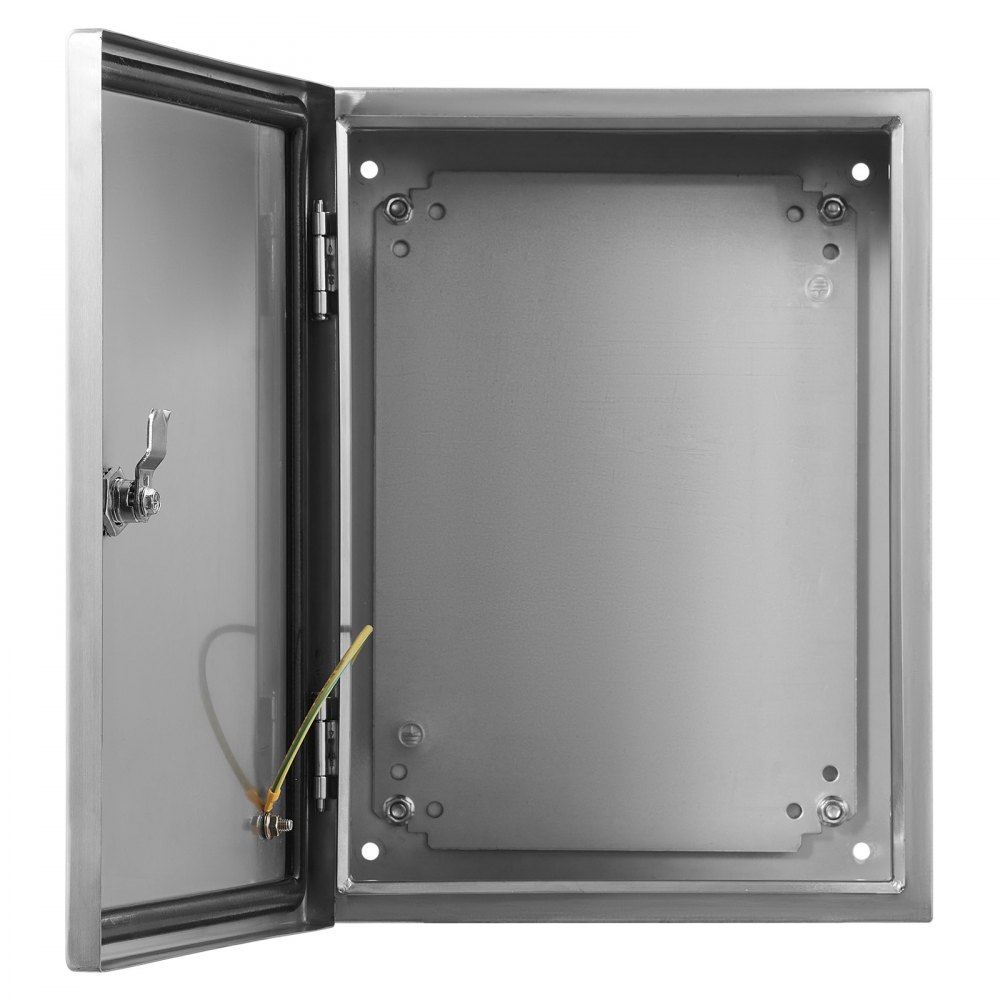 VEVOR Steel Electrical Box, 50 x 40 x 20 cm, 304 Stainless Steel Electrical Enclosure Box, Wall-Mounted Outdoor Electrical Electronic Equipment Enclosure with Mounting Plate Hinges Lock, IP66 Waterproof