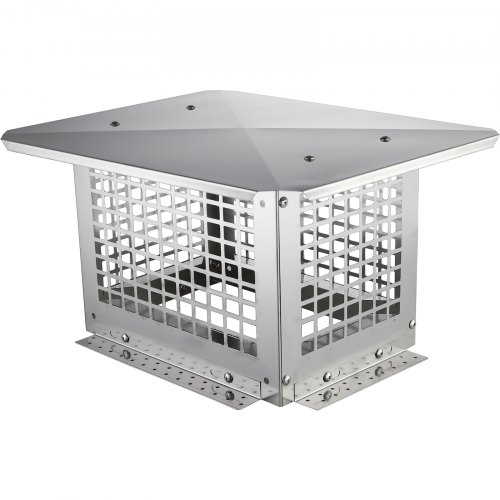 VEVOR Chimney Cap 330.2 x 228.6mm, 304 Stainless Steel Fireplace Chimney Cover, Not Easily Toppled & Practical Accessories & Easy Installation, Fits Mesh Flue Covers Outside Clay Flue Shingles, Silver