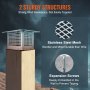 VEVOR Chimney Cap 304.8 x 304.8mm, 304 Stainless Steel Fireplace Chimney Cover, Not Easily Toppled & Practical Accessories & Easy Installation, Fits Mesh Flue Covers Outside Clay Flue Shingles, Silver