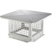 VEVOR Chimney Cap 304.8 x 304.8mm, 304 Stainless Steel Fireplace Chimney Cover, Not Easily Toppled & Practical Accessories & Easy Installation, Fits Mesh Flue Covers Outside Clay Flue Shingles, Silver