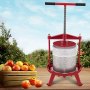 VEVOR Fruit Wine Press, 1.3Gal/5L, Cast Iron Manual Grape Presser for Wine Making, Cider Tincture Vegetables Honey Olive Oil Press with Stainless Steel Hollow Basket T-Handle 0.1" Thick Plate 3 Feet