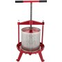 VEVOR Fruit Wine Press, 1.3Gal/5L, Cast Iron Manual Grape Presser for Wine Making, Cider Tincture Vegetables Honey Olive Oil Press with Stainless Steel Hollow Basket T-Handle 0.1" Thick Plate 3 Feet
