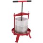 VEVOR Fruit Wine Press, 1.3Gal/5L, Cast Iron Manual Grape Presser for Wine Making, Cider Tincture Vegetables Honey Olive Oil Press with Stainless Steel Hollow Basket T-Handle 0.1" Thick Plate 3 Feet