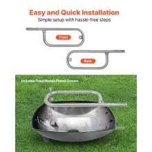VEVOR Grill Burner Tube for Weber Q100, Q120, Q1000, Q1200, Baby Q Gas Grills, 17 inch 304 Stainless Steel Tube Burner for Weber 516001, 516002, 50060001, Replacement Part 69957, 60040, 41657, 45657