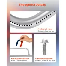 VEVOR Stainless Steel Tube Burner for Weber Q3200 Q300 Q320 Q3000 Gas Grills