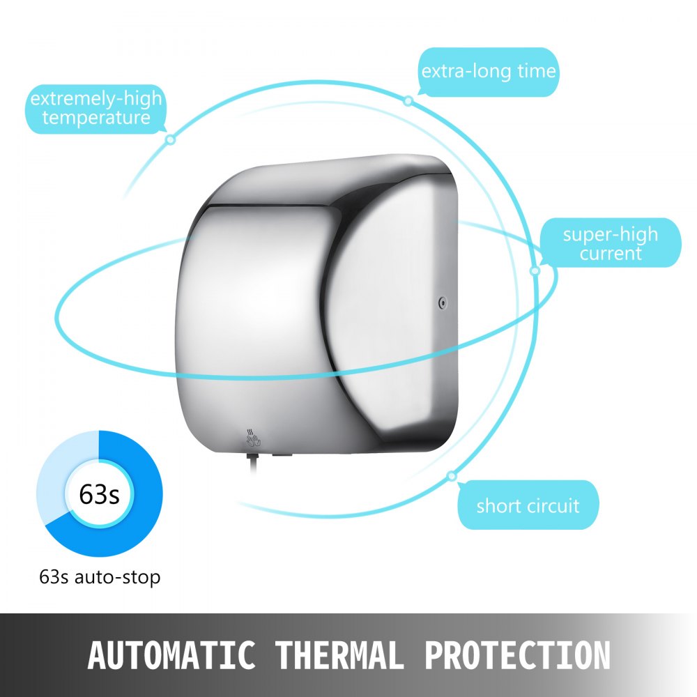 VEVOR 220v Automatic Infared Sensor Hand Dryer 1800w Hand Drying Device Sell