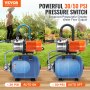 VEVOR 1.6HP matalan kaivon pumppu painesäiliöllä 1320GPH kastelutehostepumppu