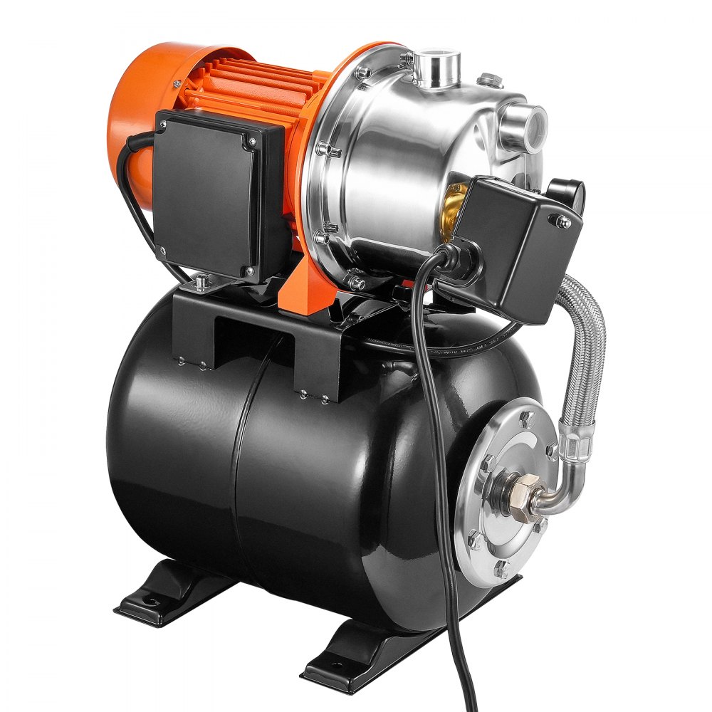 VEVOR 1.6 HP Shallow Well Pump with Pressure Tank, 1320 GPH, Automatic Irrigation Water Booster Pump with 30/50 PSI Pressure Switch for Home Garden Lawn, for Drinking Water Security