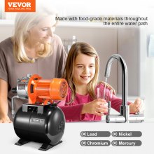 VEVOR 1.6 HP Shallow Well Pump with Pressure Tank 1320 GPH
