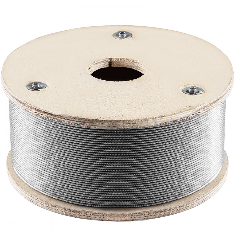 VEVOR 316 Stainless Steel Wire Rope Steel Wire Cable 4.8mm x 152.5m 1905kg 1x19