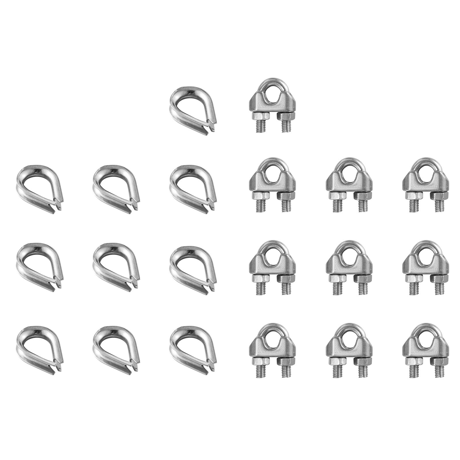 VEVOR 316 Stainless Steel Wire Rope Steel Wire Cable 4.8mm x 152.5m 1905kg 1x19