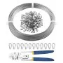 VEVOR Wire Rope Kit, 1/16" 66 ft 304 Stainless Steel Cable with Crimping Pliers, 160 Sleeves and 12 Thimbles, 7x7 Strands Construction Marine Aircraft Grade for Handrail Stair Decking Fence Outdoors