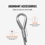 VEVOR Wire Rope Kit, 1/8" 100 ft 316 Stainless Steel Cable with 20 Sleeves and 10 Thimbles, 1600 lbs Breaking Strength, 7x7 Strands Marine Aircraft Grade for Handrail Stair Decking Fence Outdoors