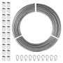 VEVOR T316 Stainless Steel Cable 1/8" 7x7 Steel Wire Rope 100 ft Cable Railing